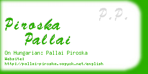 piroska pallai business card